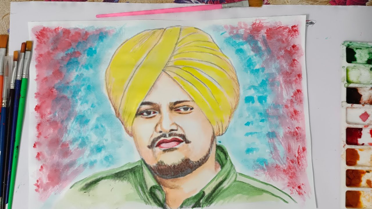 Sidhu Moose Wala Drawing 🎨 ️ How to draw sidhu moose wala ️ painting YouTube