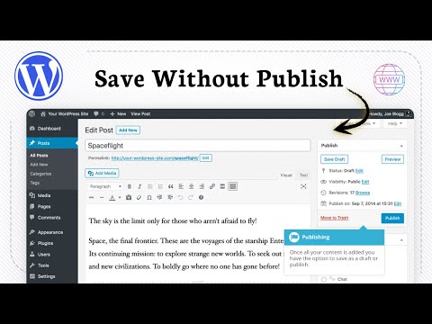 How to save on WordPress without publishing