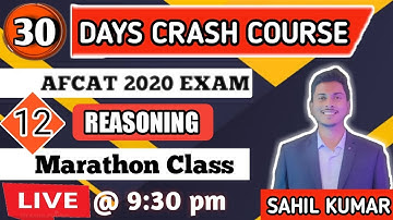 ( DAY-12 ) REASONING MARATHON CLASS - 30 DAYS CRASH COURSE FOR AFCAT 2 2020 EXAM PREPARATION