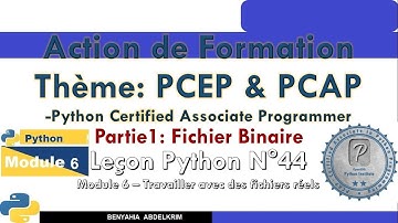 leçon python N°44  Module 6  Travailler avec des fichiers réels partie fichier binaire
