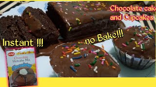 Instant Chocolate Cake and Cupcakes | no bake Chocolate cake | no bake cupcakes