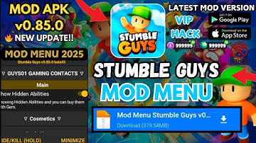 Stumble Guys MOD MENU v0.85.0 For Android 2025 🔗|Unlimited Gems, Unlock all Skins, Emotes & Auto-Win