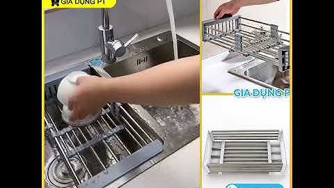 Rổ inox gác bồn rửa gấp gọn.- Gia Dụng PT