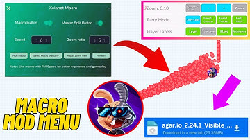 Agario Macro Back New Mod Menu + Full Control and Zoom for iOS and Android