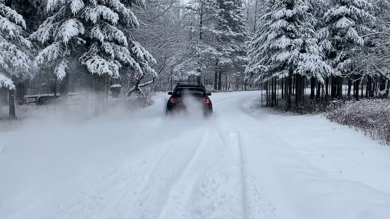 400HP STI hatchback Launch control in deep snow YouTube