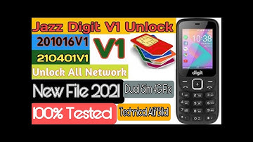 Jazz Digit 4G Mobile V1 Unlock | Without Any Box\Dongle | Dual Sim 4G Fix| All Error Fix New File