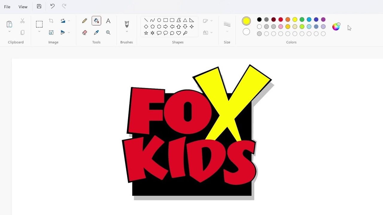 How to draw the Fox Racing logo using MS Paint