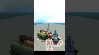 Crazy Train Passing On Unique Railroad Extreme Tracks 💥😱🔥 BeamNG Train Simulator 3D #shorts