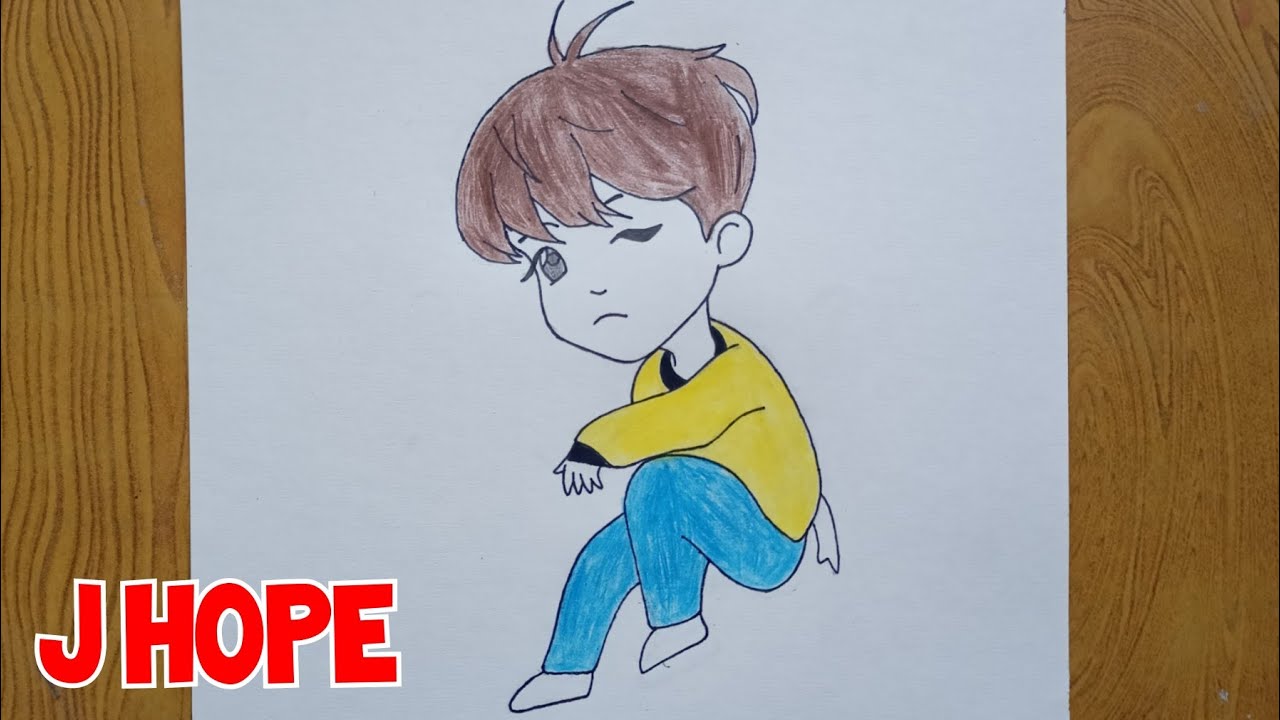 How to Draw Jhope From TinyTan |BTS jhope drawing easy step by step |BTS  Jhope cute drawing |제이홉 - YouTube