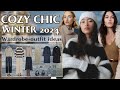 Cozy chic winter 2024  capsule wardrobe  selection of outfit ideas 