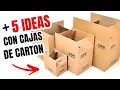 5 IDEAS PARA DECORAR TU HOGAR RECICLANDO CAJAS DE CARTON | SHOW DE MANUALIDADES