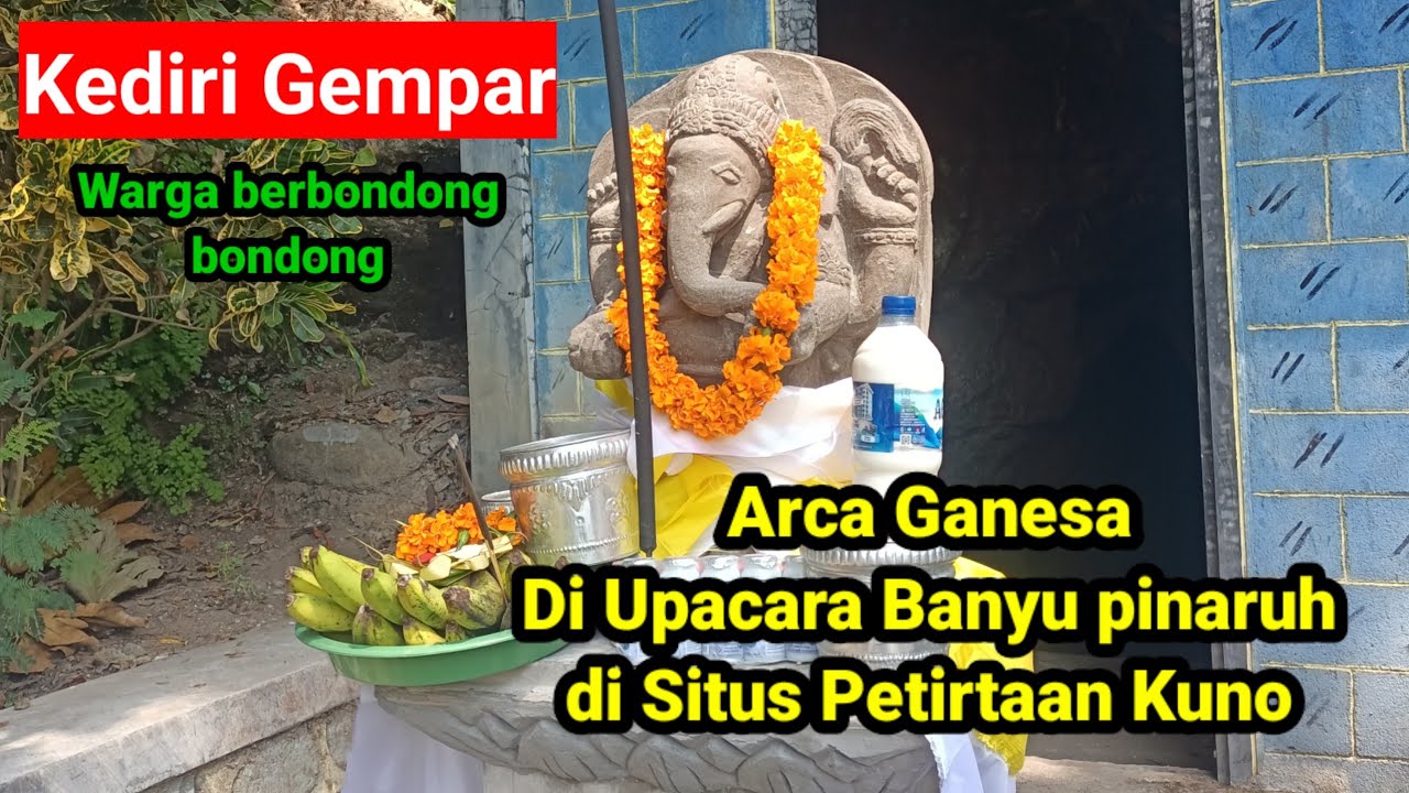 Jawa timur Gempar‼️Arca Ganesa di petirtaan Kuno..Ramai warga ikut upacara pelukatan