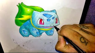 Pintura do Pokémon Bulbasaur