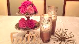 Dollar Tree DIY Glam Room Decor| Elegant Cake Stand And Candle Holders