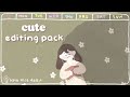 CUTE EDITING PACK | (intro, font, music, sound effect, green screen)⚘