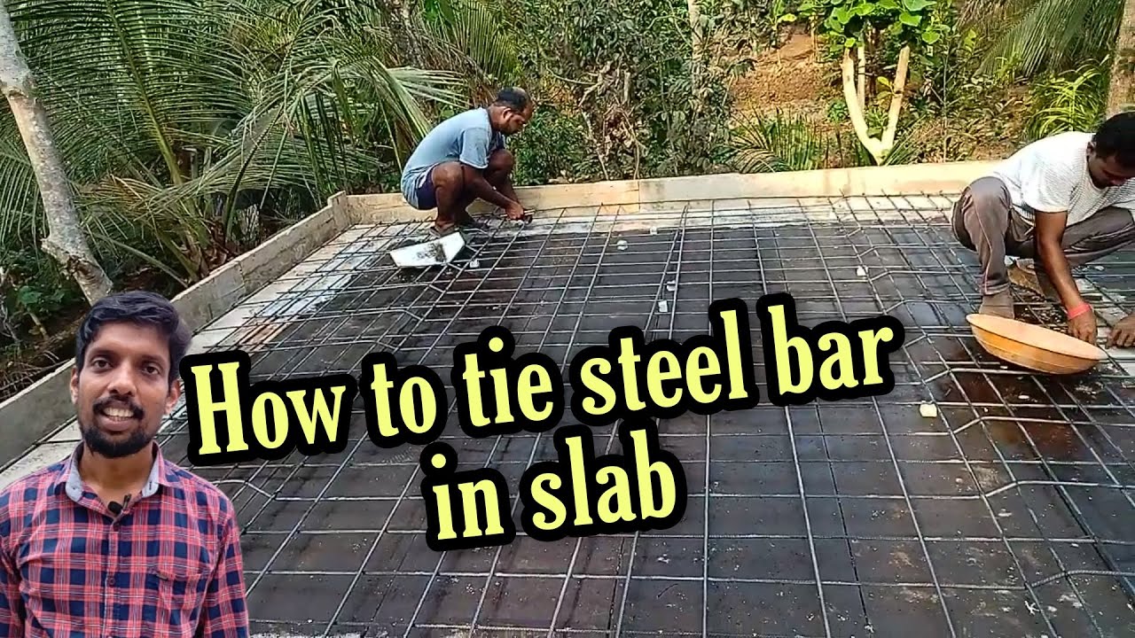 വീടിന് കബി കെട്ടു ബോൾ/How to make Crank bar in slab/ how to tie steel bar in  slab/
