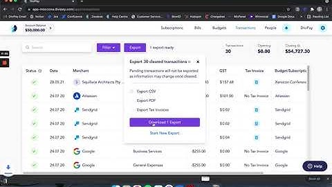 How to export transactions into CSV file