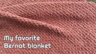 Bernat blanket yarn crochet patterns #4 Bernat baby blanket  Moss Stitch