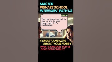 Private School Interview about Hobby. Private school admission,