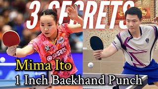 How to do Mima Ito's 1 Inch Backhand Punch - 3 Secrets | Short Pips | World class screenshot 4