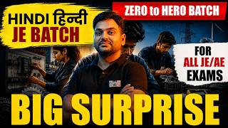 Biggest Announcement | Hindi Batch for All JE/AE Exams | Zero to Hero Batch| Big Surprise by Raj Sir