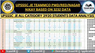 UPSSSC JE TEAMMCQ PWD CUTOFF ANALYSIS|UPSSSC JE TEAMMCQ CUTOFF |UPSSSC JE TEAMMCQ GOOGLE FORM