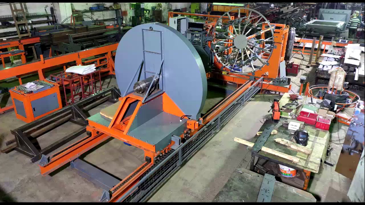 Машина сварки каркасов труб и колец WSR - YouTube