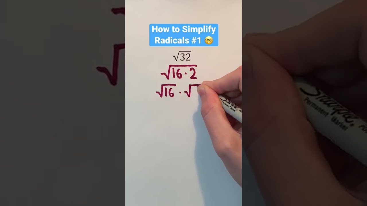 How To Simplify Radicals 1 Shorts Math Maths Mathematics Education Learn Learning
