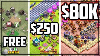 Free Vs 250 Vs 80000 Spent In Clash Of Clans