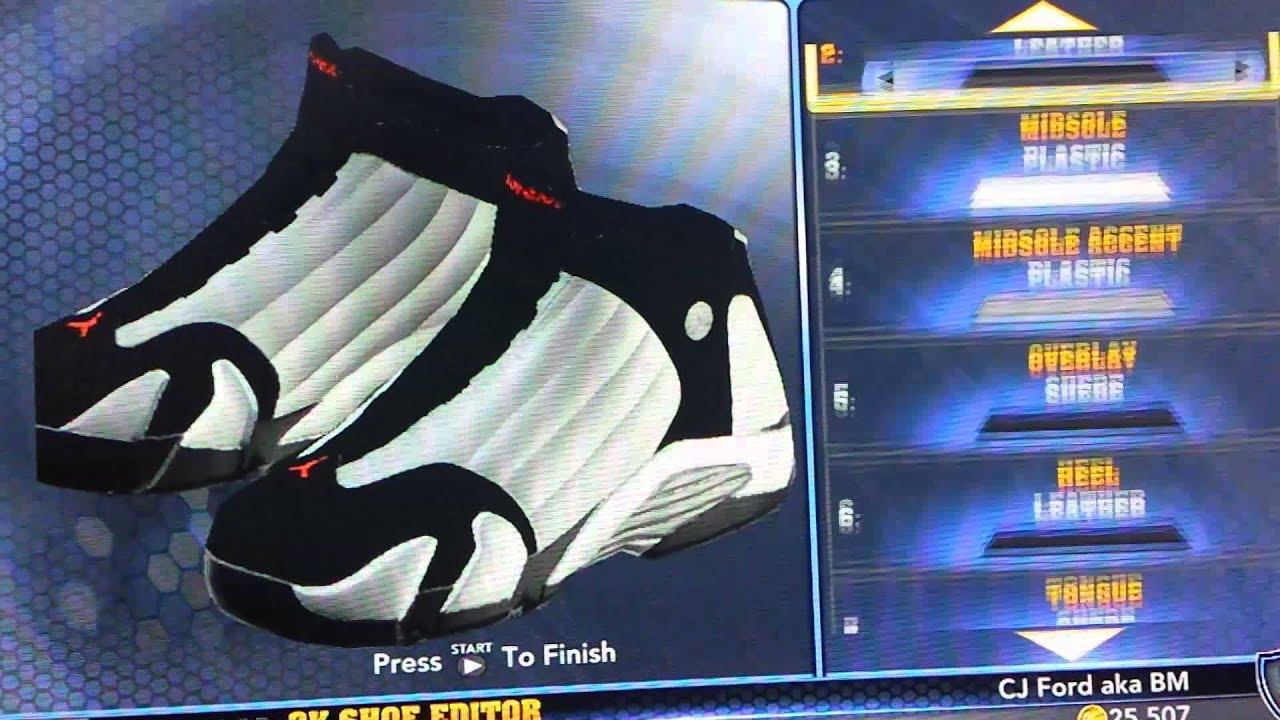 Black Toe Jordan 14 for NBA 2K14