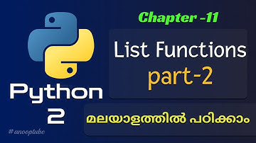 Python List Functions - Part - 2 | Python Tutorial 11 | Python Tutorial in Malayalam
