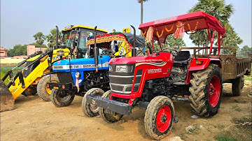 Mahindra 475 Di Tractor Fully Loaded with Red Mud Overturned with JCB 3dx | Jcb Video