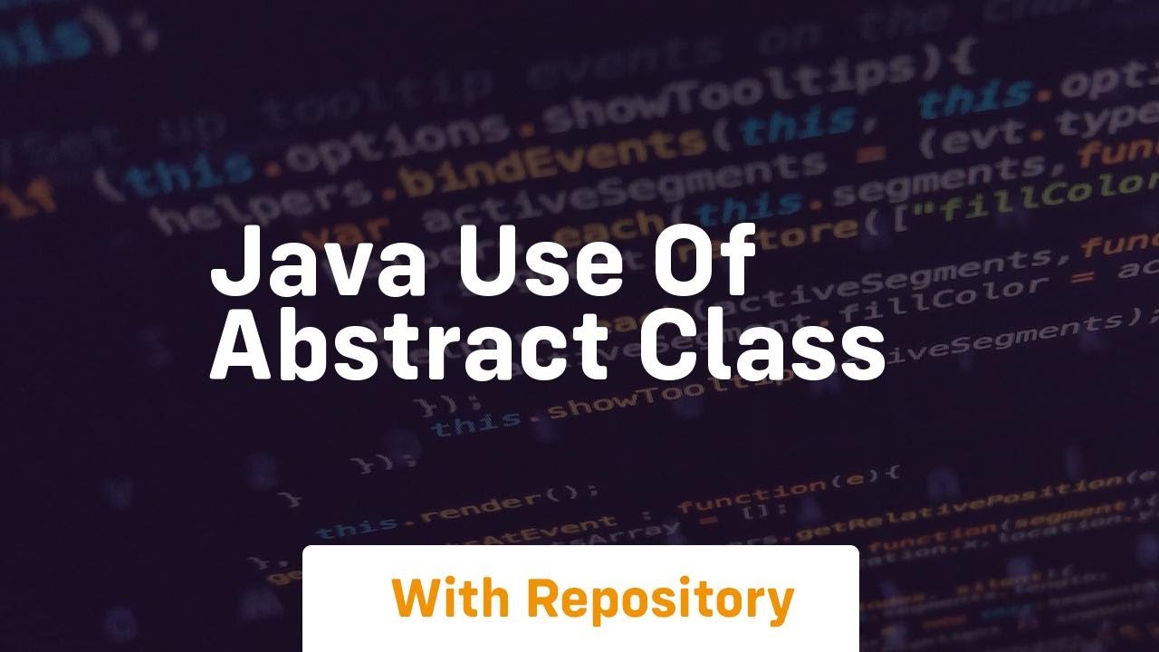 java use of abstract class - YouTube