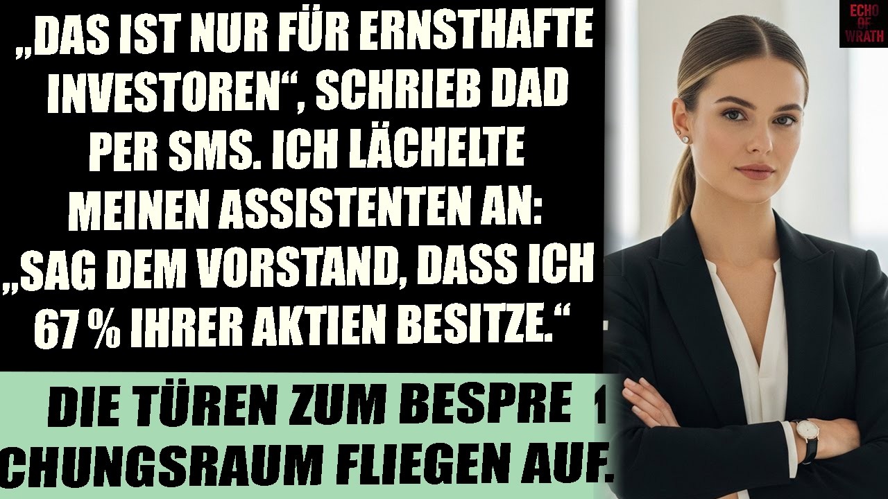 Meine Eltern verboten mir die Teilnahme an der Familien-Geschäftssitzung — ohne zu wissen, dass ich
