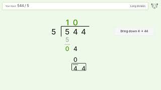 Long Division Problem 544/5: Step-by-Step Video Solution