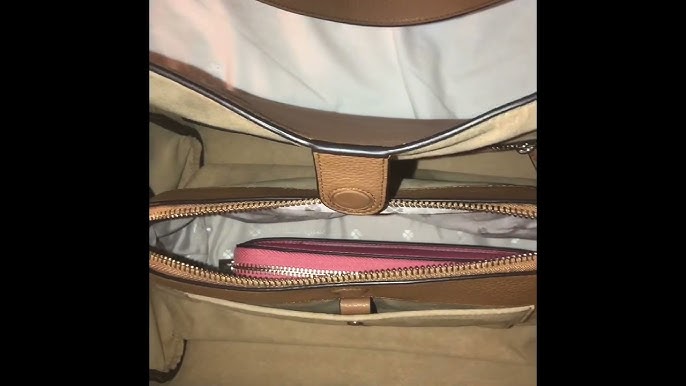 kate spade new york  knott leather and suede large shoulder bag 