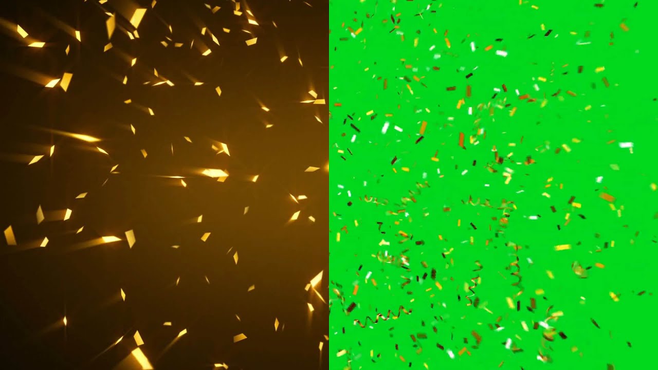 Gold Confetti Green Screen Video its Royalty Free YouTube
