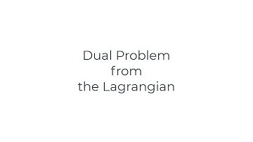 Math 485 Dual problem