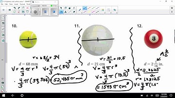 11 6 Volume of spheres   completed video notes