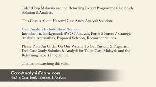 TalentCorp Malaysia and the Returning Expert Programme Case Study Solution & Analysis