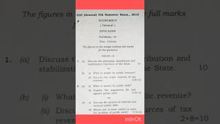 Tripura🎓 University Economics 2019 | previous years question. #economy #university #shorts
