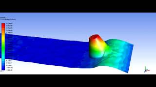 CFD simulation: Wave impact on a cone-shaped capsule. Contours. Failure.