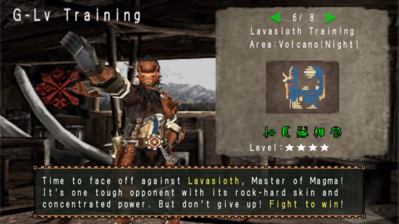 Monster Hunter Freedom Unite (MHFU) - G - Lv Training Lavasioth