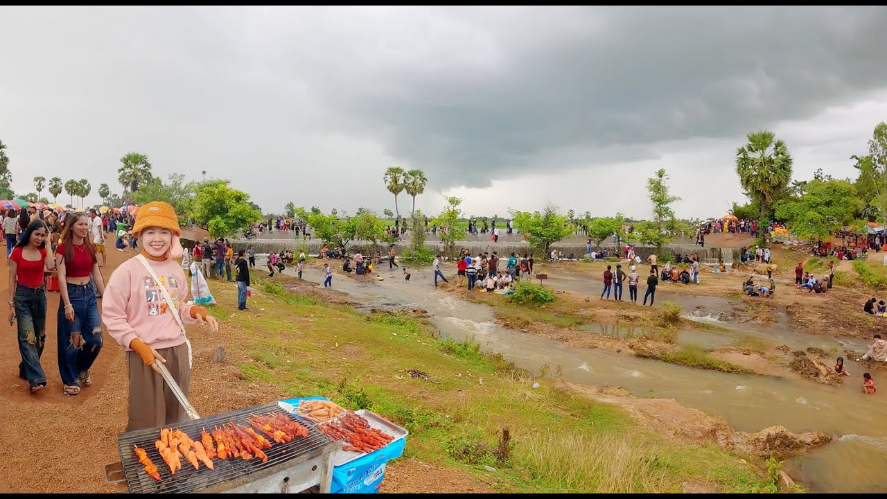 Best Cambodia Street Food Tour in Kampong Chhnang Province, Countryside Net Fishing, Market, & More