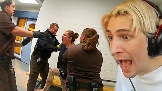 Paranoid Woman Spam Calls 911 Before Doing This in Jail | xQc Reacts