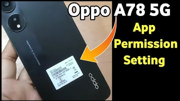 Oppo A78 5g App Permission Setting | App Permission Setting | Kisi Bhi App Ko Permission Kaise Den