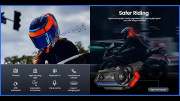 GEARELEC X5 Bluetooth 5.1 Motorcycle Helmet Headset with FM Radio Night Warning Light