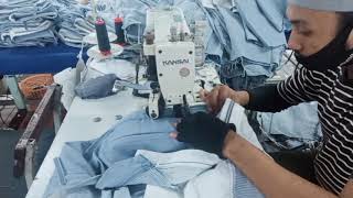 Lihat cara kecepatan tangan kerja di pabrik garment,system target bisa dapatkan 800 pcs per hari