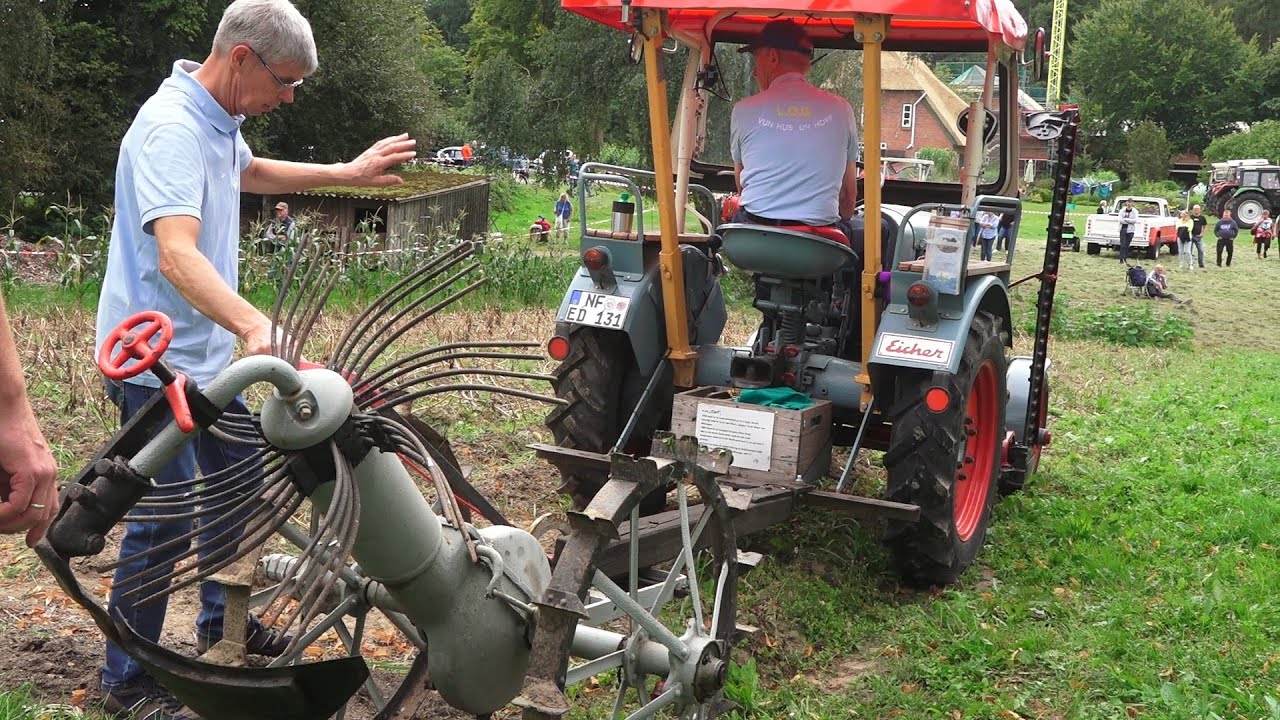 Linau Oldtimer Pflügen Kartoffeln Buddeln mit Eicher Deutz