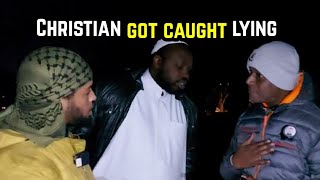 Christian Got Caught Lying To A Muslim Siraj And Christian Speakers Corner Sam Dawah